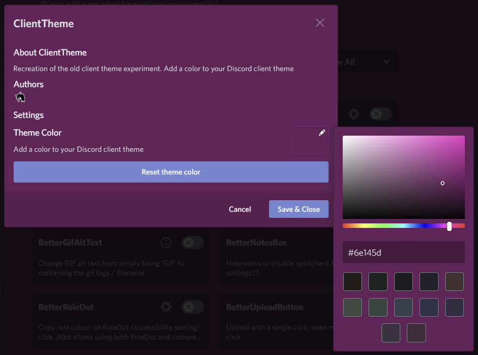 the ClientTheme theme colour picker